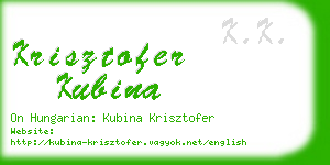 krisztofer kubina business card